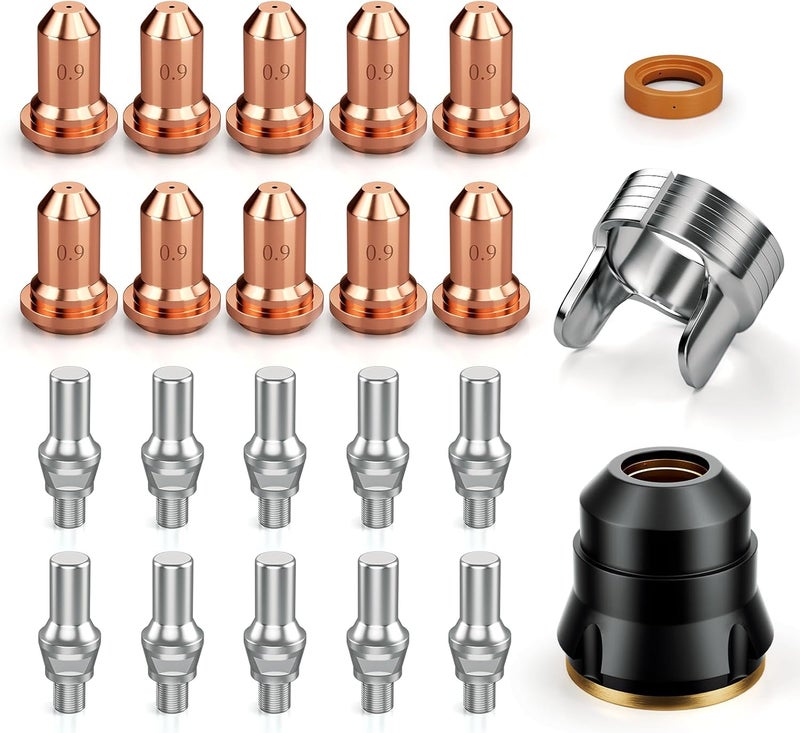 ARCCAPTAIN 23Pcs IPT60 Plasma Cutter Torch Consumables, .035" Plasma Cutter Accessories for CUT55 NON-HF and CUT55 MP, Work with 30-40A Current - Image 1